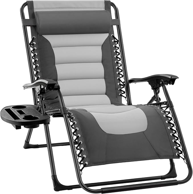 Best Choice Products Oversized Padded Zero Gravity Chair, Folding Outdoor Patio Recliner - Photo 1