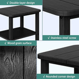 Patio Side Table, Outdoor HDPE Adirondack End Table for Patio,Outdoor Side Table for Backyard, Garden, Pool, Lawn,Black - Photo 6