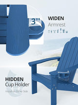 LUE BONA HDPE Adirondack Chairs Set of 2 - Weather Resistant Seating with Cup Holder for Porch, Poolside - Photo 3