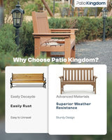 HDPE Garden Bench, All Weather 2-Person Outdoor Benches, Rust Free & Fade Resistant Patio Benches for Garden, Porch - Photo 9