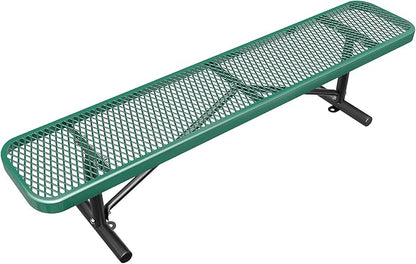 6FT/72INCH Heavy Duty Metal Garden Park Bench for Outside, Weatherproof Commercial Industrial Outdoor Garden Benches, Expanded Metal Mesh Bench for Shopping Malls, Lawn, Deck, Patio, Porch, Green