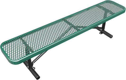 6FT/72INCH Heavy Duty Metal Garden Park Bench for Outside, Weatherproof Commercial Industrial Outdoor Garden Benches, Expanded Metal Mesh Bench for Shopping Malls, Lawn, Deck, Patio, Porch, Green