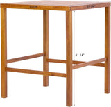 Christopher Knight Home Balew Acacia Wood Outdoor Bar Table, Wooden Patio Bar Height Table - Photo 2