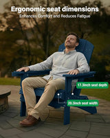 YEFU Adirondack Chair, Oversized Plastic Adirondack Chair Folding Outdoor Chairs with Cup Holder - Photo 3