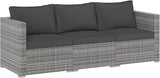 Tangkula 3 Seat Outdoor Wicker Sofa Set, Modular PE Rattan Patio Cushioned Sectional Couch Set - Photo 1