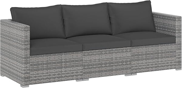 Tangkula 3 Seat Outdoor Wicker Sofa Set, Modular PE Rattan Patio Cushioned Sectional Couch Set - Photo 1