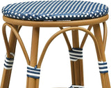 PURPLE LEAF French Patio Round 26" Counter Stool Set of 2 Large Handwoven Wicker Rattan Seat Armless Barstools with - Photo 5