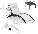 PURPLE LEAF Patio Oversized Chaise Lounge with 15FT Umbrella Outdoor Lounge Chair Beach Pool Sunbathing Lawn Lounger - Photo 7