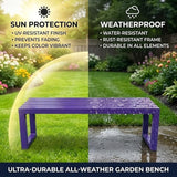 Backless Patio Bench Outdoor Metal Bench - Photo 4