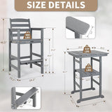 FUNBERRY Outdoor Bar Set with Umbrella Holes, Tall Adirondack Chairs and Table - Photo 6