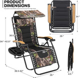 MoNiBloom 29-Inch Oversized Zero Gravity Chairs Set of 2, Patio Anti Gravity Recliner with Canopy Shade - Photo 3