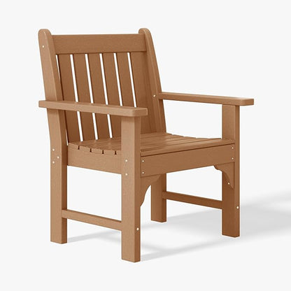 WestinTrends Malibu Outdoor Patio HDPE Adirondack Dining Arm Chair, Teak