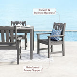 Stoog All-Weather Patio Dining Sets, 7 Pieces Patio Dining Table with Umbrella Hole - Photo 6
