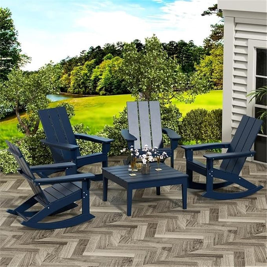Costaelm Outdoor Side Tables for Patio, Small Patio Conversation Table Weather Resistant Coffee Table, Small Square Table Outdoor End Tables for Porch, Balcony, Poolside, Deck, Navy Blue