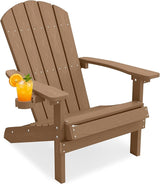 YEFU Adirondack Chair Weather Resistant: Outdoor Chair HIPS Plastic Adirondack Chairs - Patio Chairs with Cup Holder & - Photo 1
