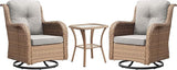 Rilyson Patio Chairs Rocking Swivel Chiar - 3 Piece Outdoor Wicker Patio Bistro Set Rattan Rocker Glider Chairs with - Photo 1