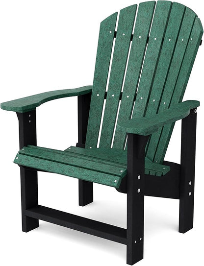 Wildridge Heritage Upright Adirondack Chair, Turf Green and Black - Outdoor All-Weather Poly Furniture for Patio, Deck, Yard