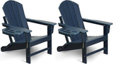 Adirondack Chair Set of 2, HDPE Folding Adirondack Chair with Multifunctional Cup Holder - Photo 1
