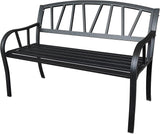 Gardener Select® 4-Foot Contemporary Metal Outdoor Patio Garden Bench, Black - Photo 1