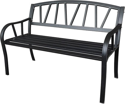 Gardener Select® 4-Foot Contemporary Metal Outdoor Patio Garden Bench, Black