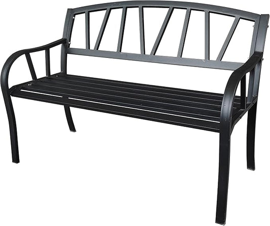 Gardener Select® 4-Foot Contemporary Metal Outdoor Patio Garden Bench, Black