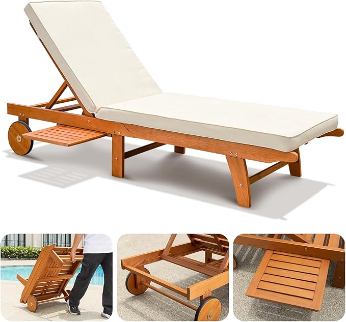IDZO Upgraded Cushion Outdoor, 500lbs Capacity Patio Pool Loungers, Stackable and Foldable Design, Reclining Backrest - Photo 7