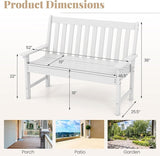 RELAX4LIFE 2-Person Patio Outdoor Bench - 52’’ All-Weather HDPE Garden Bench with Armrests & Slatted Backrest - Photo 2