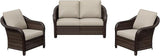 3 Pieces Outdoor Patio Conversation Set, 55" Couch, 2 Chairs - Photo 8
