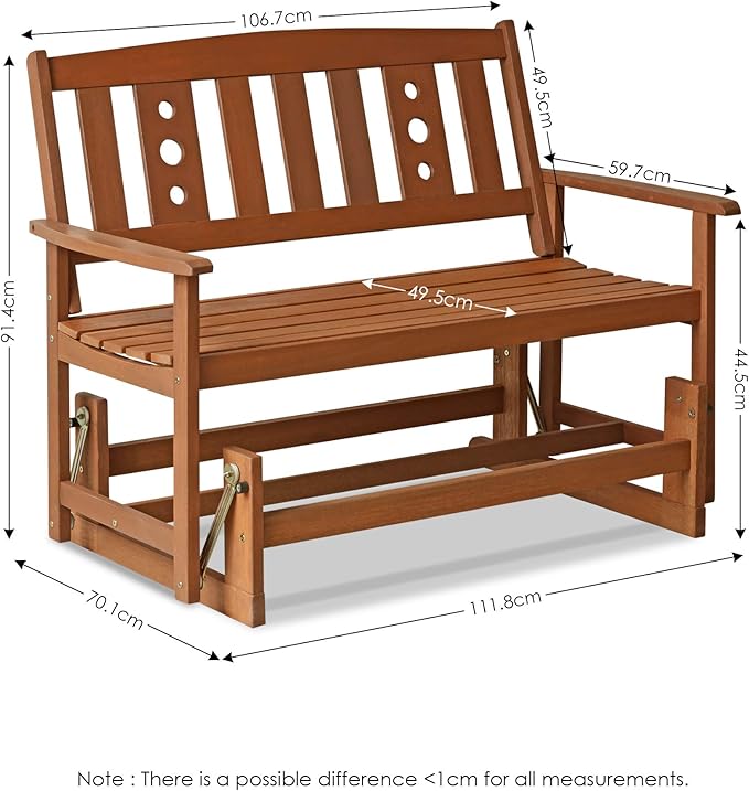 FURINNO FG17485 Tioman Outdoor Hardwood New Mexico Glider - Photo 3