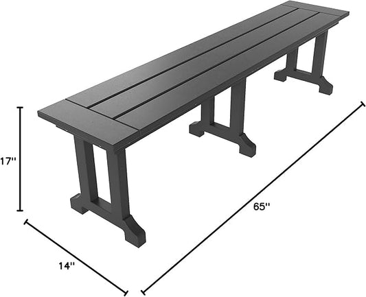 WO WESTIN OUTDOOR HDPE Laguna Trestle 65" Bench,Gray