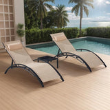 Patio Chaise Lounge Set of 3, Pool Lounge Chairs with Pillow - Photo 1