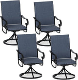 Patio Swivel Chairs Set of 4, Outdoor Dining Chairs with High Back - Photo 1