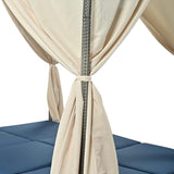 Patio Chaise Lounge, Gray PE Rattan Outdoor Patio Wicker Sunbed Daybed with Adjustable Seats, Four-sided Canopy - Photo 8