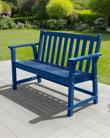 Outdoor Bench, 2-Person HDPE Garden Bench, All Weather Poly Patio Bench for Outdoors, Garden, Backyard, Porch and Park - Photo 2