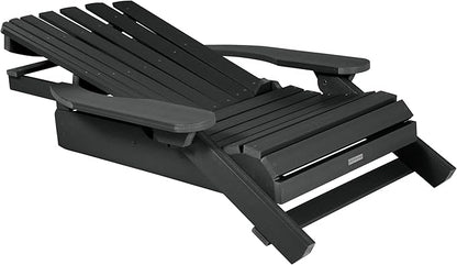 highwood Hamilton Folding and Reclining King Size Adirondack Chair, Black