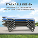 Domi Pool Lounge Chairs, Aluminum Patio Chaise Lounge Set of 2, 5 Position Adjustable Backrest and Wheels - Photo 7