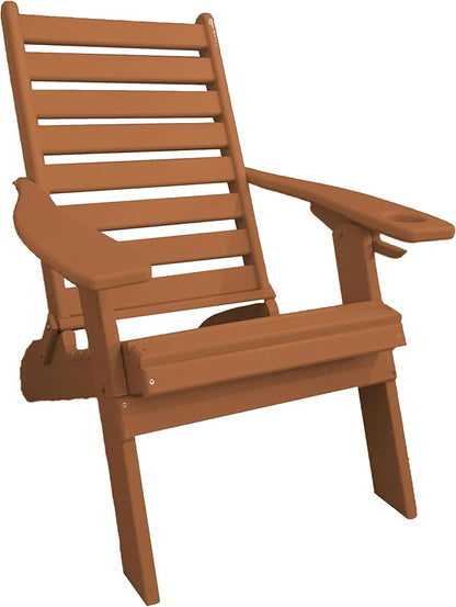 Furniture Barn USA Farmhouse Collection Poly Ladderback Folding Adirondack Chair, Cedar