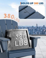 Modern HDPE Plastic Adirondack Chair - Oversize 380 LB Poly Lumber Weather Resistant Firepit Chair - Outdoor Patio - Photo 3