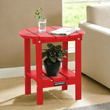 Outdoor Side Table Round - Patio Side Tables - HDPE Small Outdoor End Table for Backyard Pool Porch Balcony - Double - Photo 2