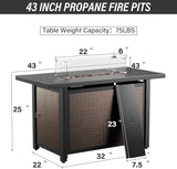 Belord Patio Furniture Set with Fire Pit Table - 8 Piece Outdoor Wicker Furniture Set with 43" 50000 BTU Propane Fire - Photo 4