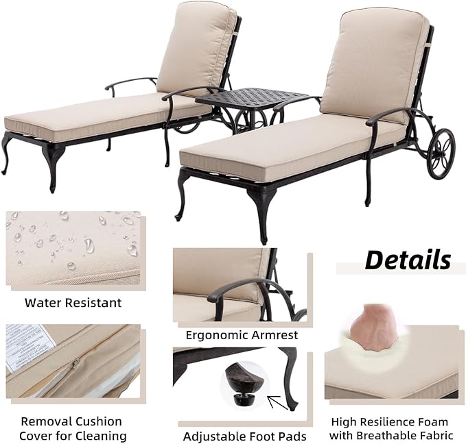 Chaise Lounge Outdoor Chair with Side Table - Photo 5