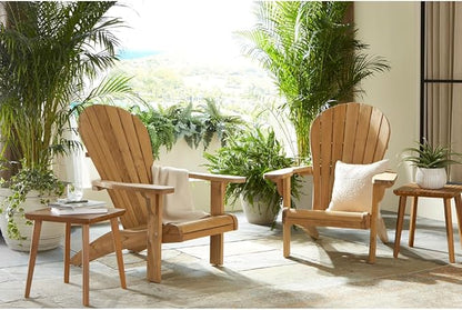 Touchstone Teak Adirondack Chair, Ergonomic Outdoor Patio Chair, A-Grade Teak Wood, Weather-Resistant with Stainless Steel Hardware