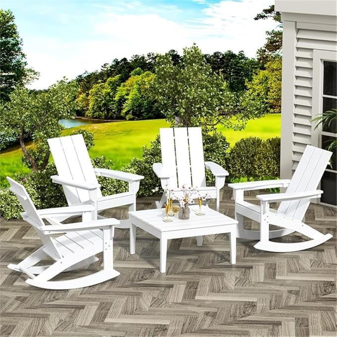 Costaelm Outdoor Side Tables for Patio, Small Patio Conversation Table Weather Resistant Coffee Table, Small Square Outdoor End Tables for Porch, Balcony, Poolside, White