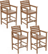Patio Bar Table, Adirondack Chairs and Table 4 Pieces Set, Bar Height Chairs Set of 4, Outdoor Bar Stools Set - Photo 1