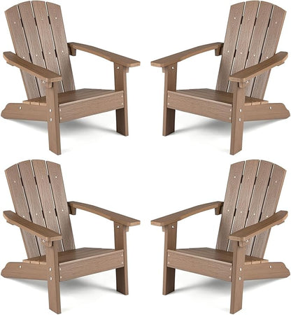 Giantex Kids Adirondack Chair, All-Weather HIPS Children's Outdoor Chair w/Ergonomic Design, Toddler Lawn Chairs for Age 3-8, Kids Beach Chair for Garden Patio Backyard (4,Taupe)