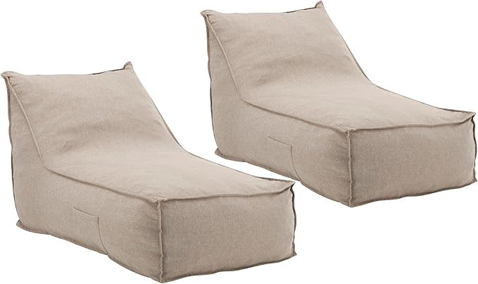 Christopher Knight Home Venny 48" L Outdoor Bean Bag Chair Set of 2, Fabric Bean Bag Chair for Adults and Kids - Photo 4
