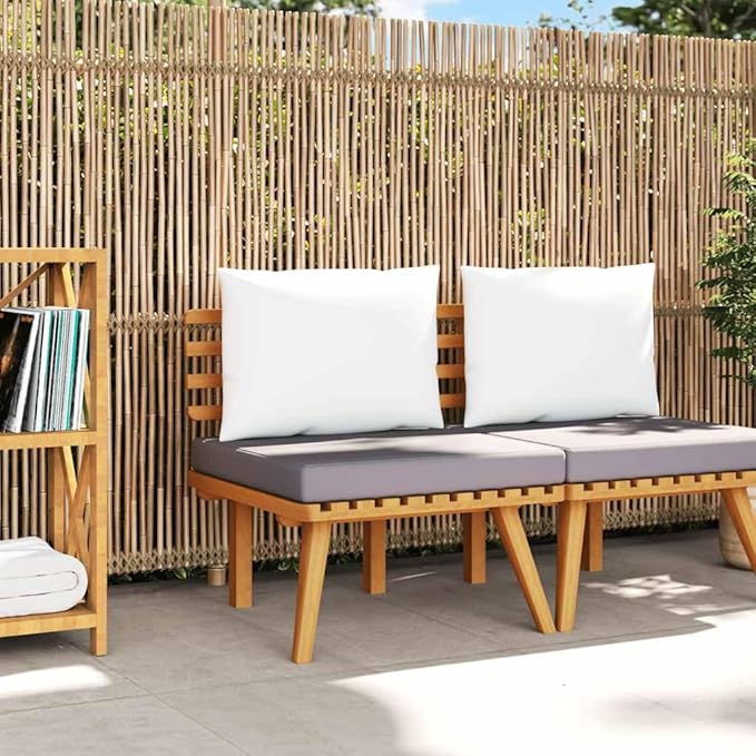 vidaXL Solid Acacia Wood Patio Chair with Cushions - Classic Outdoor Furniture for Garden, Deck, Lawn - Easy Assembly - Photo 2
