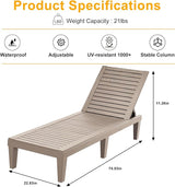 ROJIK Outdoor Chaise Lounge Chair with 5-Position Adjustable Backrest,Waterproof & Lightweight - Photo 2