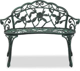 Outvita Outdoor Bench, 38"" Cast Aluminum Garden Bench Anti-Rust Weather Resistant Patio Bench Rose Pattern Bench for - Photo 3