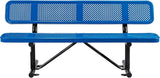 Global Industrial 6'L Heavy Duty Outdoor Steel Picnic Bench with Backrest, Perforated Metal, Portable Outdoor Bench - Photo 3